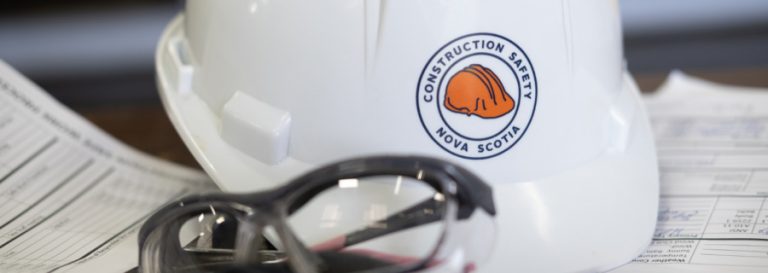 Construction Safety Nova Scotia hard hat and safety glasses