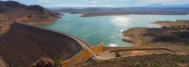 Aerial view of dam
